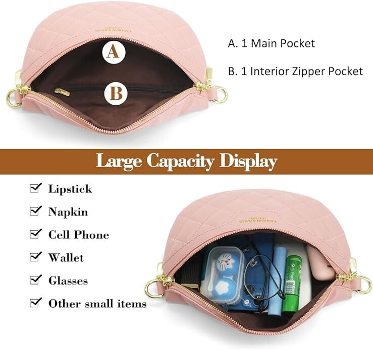 Yeria moteriškas pečių krepšys, rožinis цена и информация | Moteriškos rankinės | pigu.lt