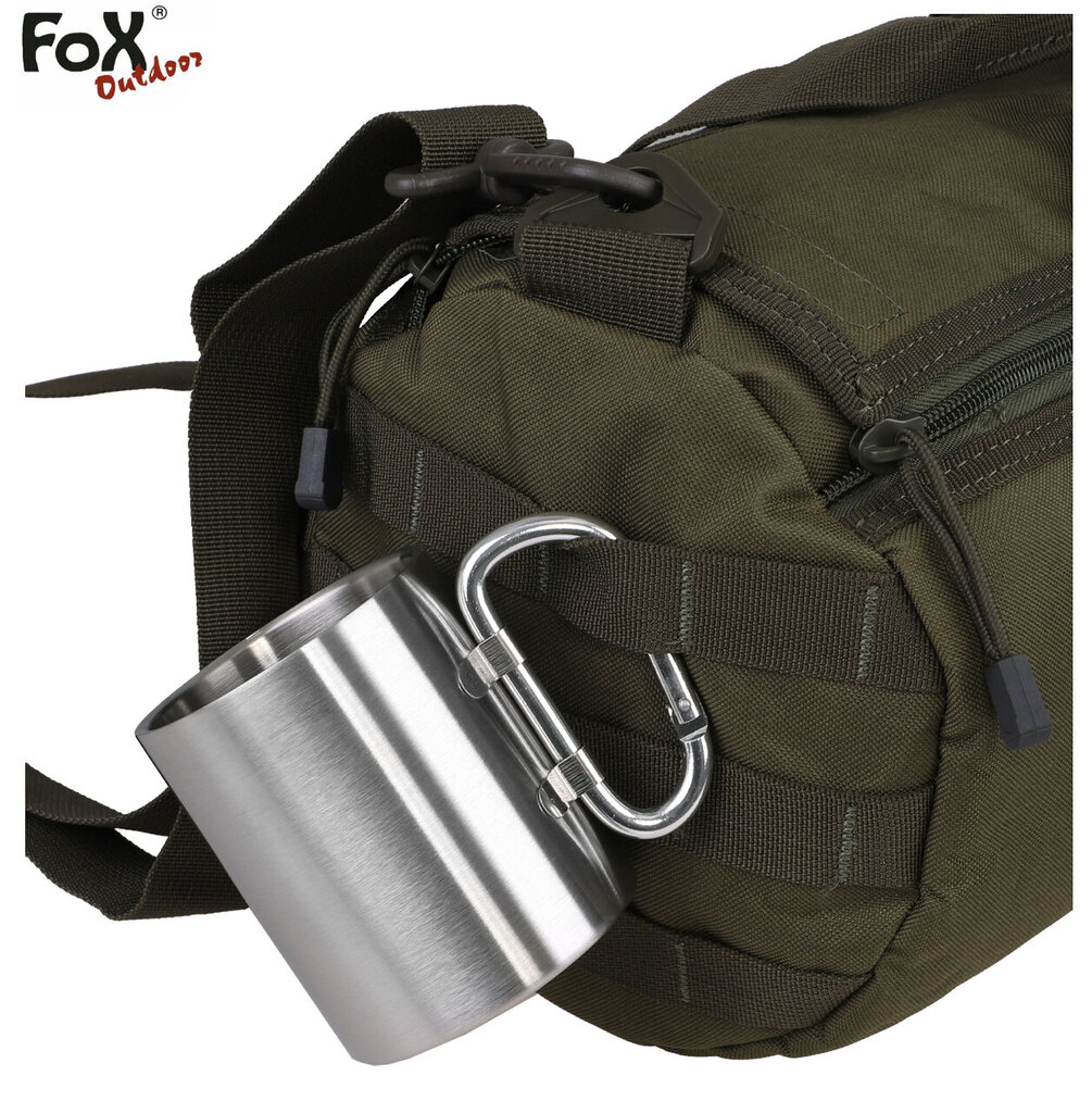 Terminis kelioninis puodelis su karabinu Fox Outdoor, 300ml kaina ir informacija | Turistiniai katiliukai, indai, įrankiai | pigu.lt