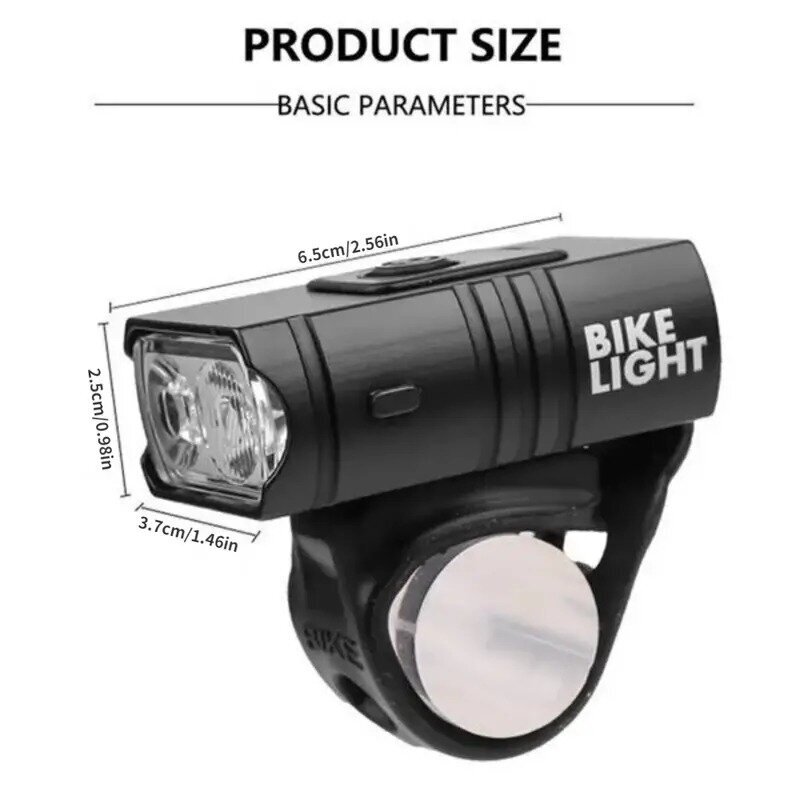 Dviračių šviesų rinkinys Bike Light, juoda kaina ir informacija | Žibintai ir atšvaitai dviračiams | pigu.lt