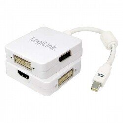 LogiLink - Adapter 3w1 MiniDisplayport do HDMI/DVI/Display port цена и информация | Adapteriai, USB šakotuvai | pigu.lt