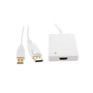 4World adapteris DisplayPort M + USB M > HDMI F , 0.5m, Baltas цена и информация | Adapteriai, USB šakotuvai | pigu.lt