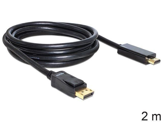 Delock DisplayPort T M->HDMI M 2M kaina ir informacija | Adapteriai, USB šakotuvai | pigu.lt