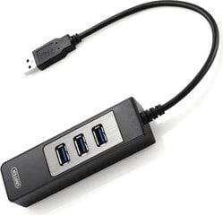 Unitek USB3.0 to Gigabit + hub 3x USB3.0; Y-3045 kaina ir informacija | Adapteriai, USB šakotuvai | pigu.lt