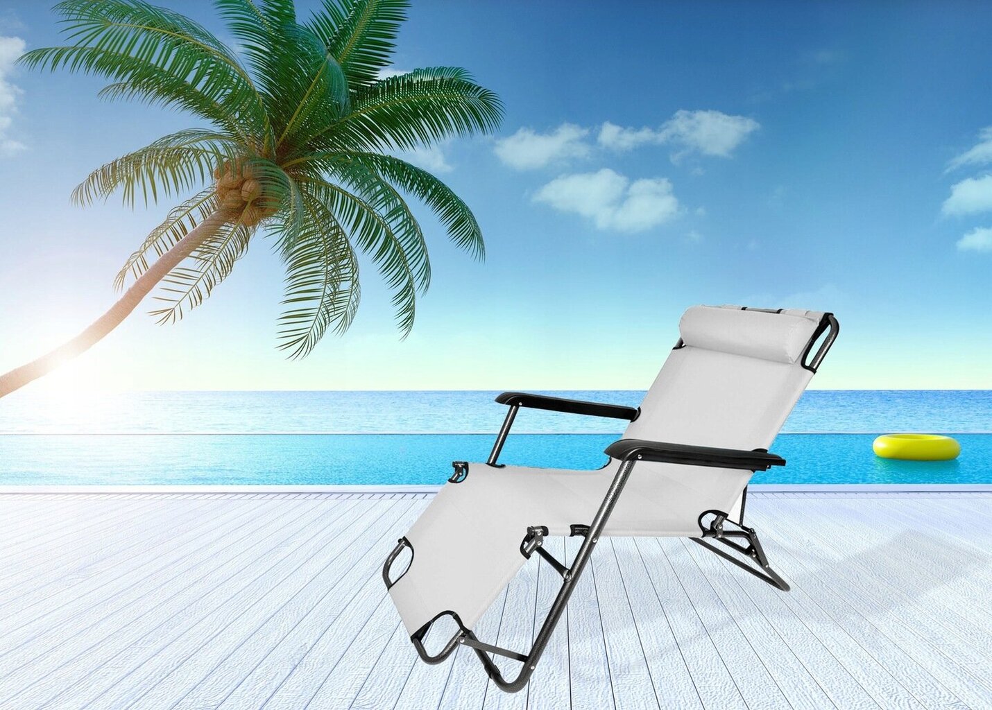Lauko kėdė-gultas Fluxar home GL0052, pilkas kaina ir informacija | Lauko kėdės, foteliai, pufai | pigu.lt
