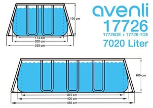 Baseinas Avenli, 400x200x99 cm, su filtru kaina ir informacija | Baseinai | pigu.lt