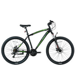 Kalnų dviratis Bisan MTS4600 MD 26", juodas/žalias kaina ir informacija | Dviračiai | pigu.lt
