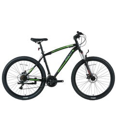 Kalnų dviratis Bisan MTS4600 MD 29", juodas/žalias kaina ir informacija | Dviračiai | pigu.lt