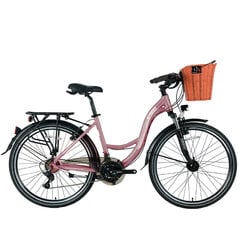 Miesto dviratis Bisan Sandy 26", rožinis/baltas kaina ir informacija | Dviračiai | pigu.lt