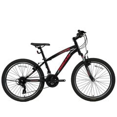 Miesto dviratis Bisan MTS4600 VB 24", juodas/raudonas kaina ir informacija | Dviračiai | pigu.lt