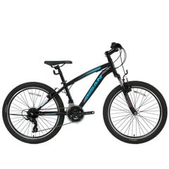 Miesto dviratis Bisan MTS4600 VB 24", juodas/mėlynas kaina ir informacija | Dviračiai | pigu.lt