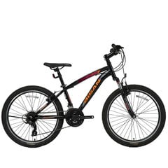 Miesto dviratis Bisan MTS4600 VB 24", juodas/oranžinis kaina ir informacija | Dviračiai | pigu.lt