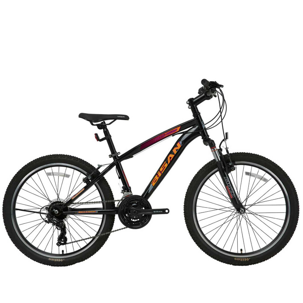Miesto dviratis Bisan MTS4600 VB 24", juodas/oranžinis цена и информация | Dviračiai | pigu.lt