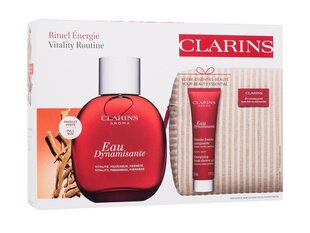 Rinkinys Clarins Eau Dynamisante Unisex: parfumuotas kūno drėkiklis, 100 ml + dušo želė, 30 ml + kosmetinė kaina ir informacija | Kvepalai moterims | pigu.lt