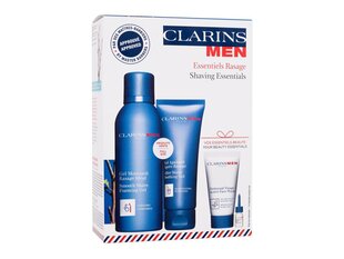 Skutimosi rinkinys Clarins Men Shaving Essentials vyrams: gelis 150 ml + gelis po skutimosi 75 ml + veido prausiklis 30 ml + skutimosi ir barzdos aliejus 3 ml kaina ir informacija | Skutimosi priemonės ir kosmetika | pigu.lt