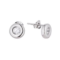 Серебряные серьги с цирконами Brasco 54050 54050 цена и информация | Серьги | pigu.lt