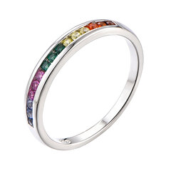 Серебряное кольцо с цирконами Brasco 54064 54064-15.5 цена и информация | Кольца | pigu.lt