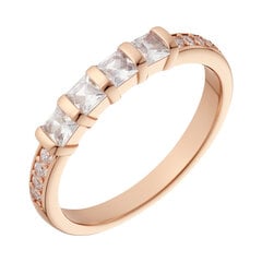 Paauksuotas sidabrinis žiedas su cirkoniais Brasco 55916 kaina ir informacija | Žiedai | pigu.lt