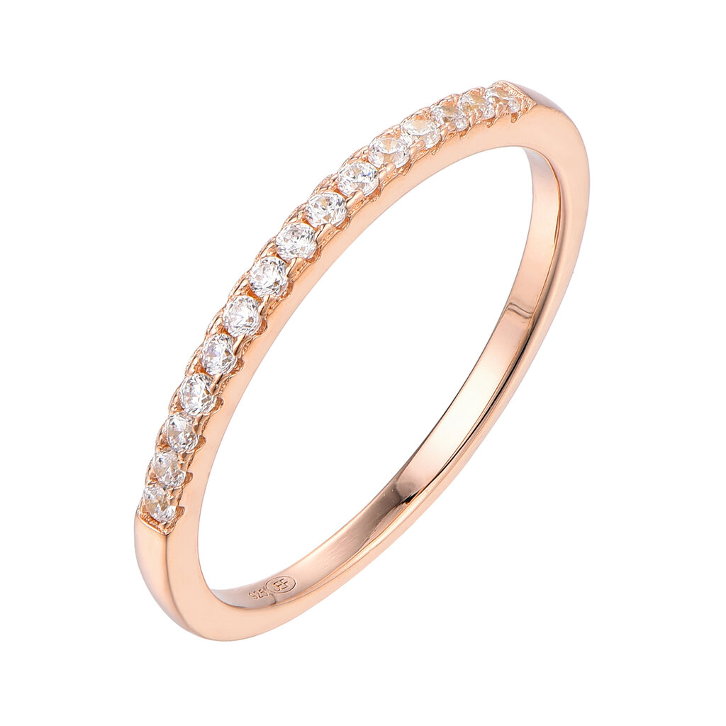 Paauksuotas sidabrinis žiedas su cirkoniais Brasco 55921 цена и информация | Žiedai | pigu.lt
