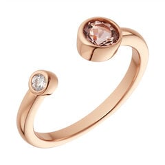 Paauksuotas sidabrinis žiedas su cirkoniais Brasco 55924 kaina ir informacija | Žiedai | pigu.lt