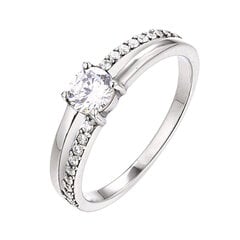 Серебряное кольцо с цирконами Brasco 55944 55944-16.5 цена и информация | Кольца | pigu.lt