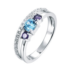 Серебряное кольцо с цирконами Brasco 57166 57166-18 цена и информация | Кольца | pigu.lt