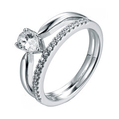 Sidabrinis žiedas su cirkoniais Brasco 57196 kaina ir informacija | Žiedai | pigu.lt