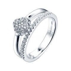 Sidabrinis žiedas su cirkoniais Brasco 57205 kaina ir informacija | Žiedai | pigu.lt