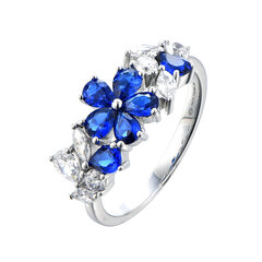 Серебряное кольцо с цирконами Brasco 57213 57213-18.5 цена и информация | Кольца | pigu.lt
