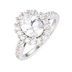 Серебряное кольцо с цирконами Brasco 58823 58823-19.5 цена и информация | Кольца | pigu.lt