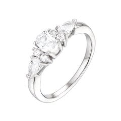 Серебряное кольцо с цирконами Brasco 58828 58828-16 цена и информация | Кольца | pigu.lt