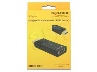 Delock - Adapter DISPLAYPORT(M)->HDMI(F) kaina ir informacija | Adapteriai, USB šakotuvai | pigu.lt