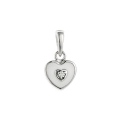 Серебряная подвеска с цирконом и эмалью "Сердце" Brasco 55963 55963 цена и информация | Украшения на шею | pigu.lt