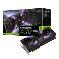 PNY GeForce RTX 4070 Ti Super XLR8 Gaming Verto Epic-X RGB Overclocked Triple Fan (VCG4070TS16TFXXPB1-O) kaina ir informacija | Vaizdo plokštės (GPU) | pigu.lt