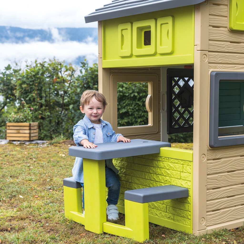 Vaikiškas pikniko stalas sodo namams Smoby, žalias kaina ir informacija | Vaikų žaidimų nameliai | pigu.lt