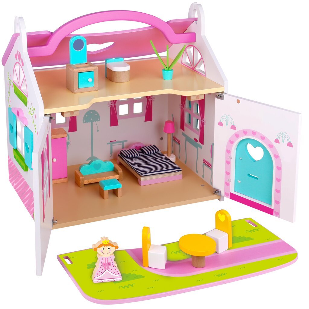 Lėlių namas, rožinis kaina ir informacija | Žaislai mergaitėms | pigu.lt