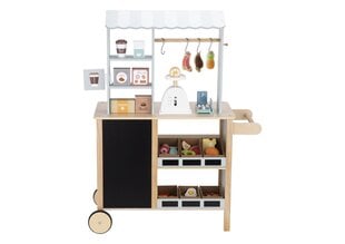 Vaikiška medinė parduotuvė virtuvėlė 2-1 kaina ir informacija | Lavinamieji žaislai | pigu.lt