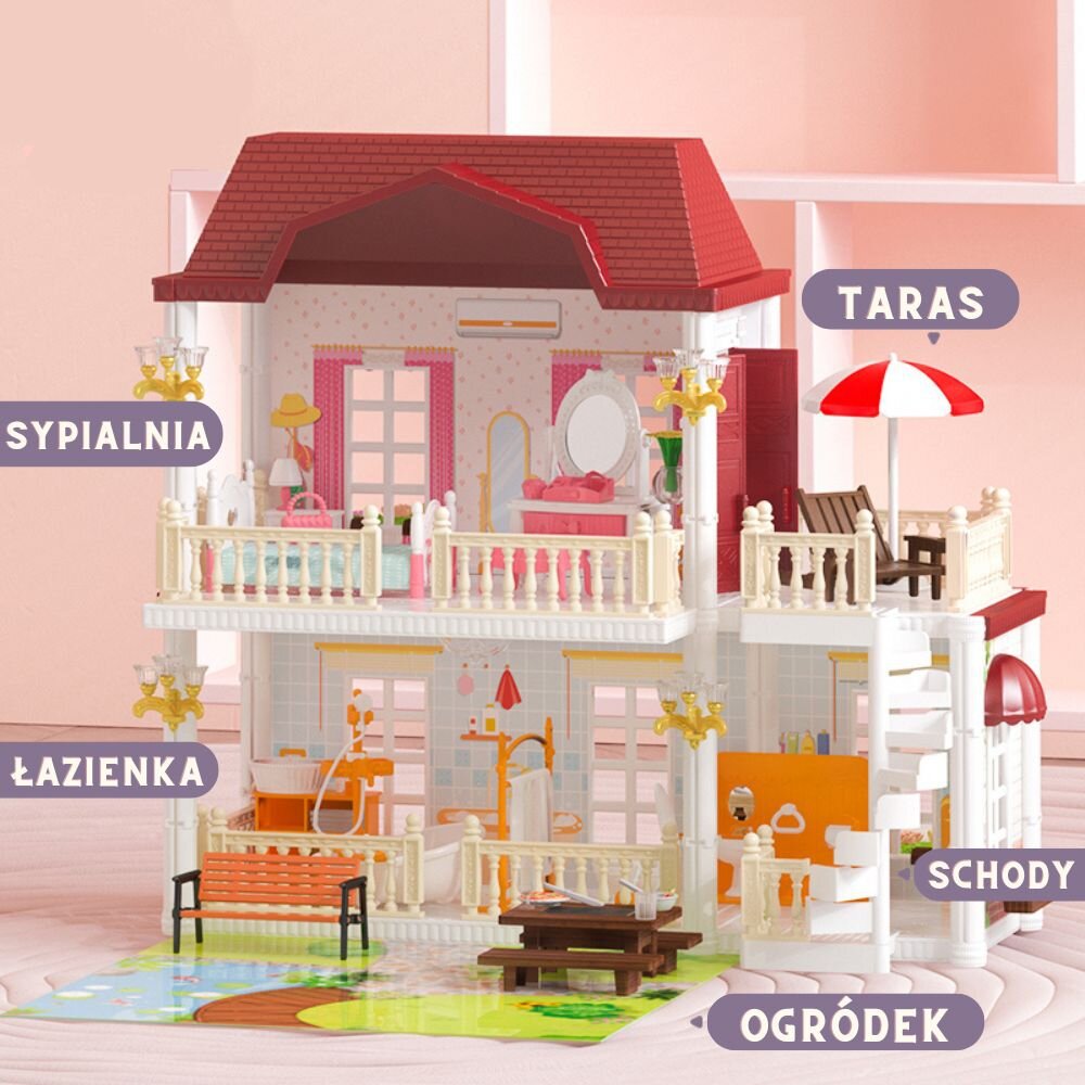 Didelis lėlių namelis Woopie, 183 d. kaina ir informacija | Žaislai mergaitėms | pigu.lt