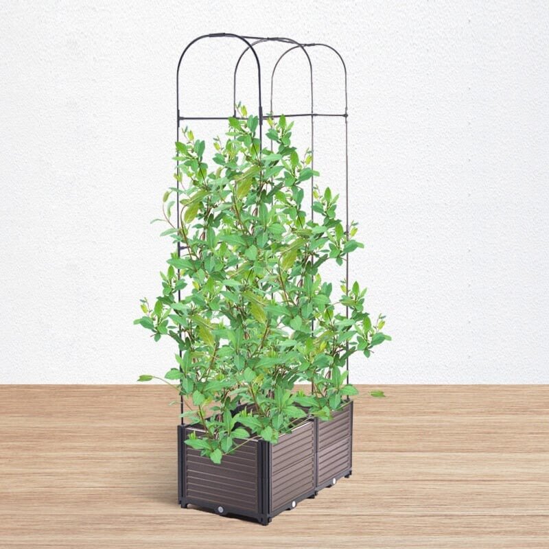 Augalų dėžė su atrama Grow Round Set, 84x42x180 cm kaina ir informacija | Vazonai | pigu.lt