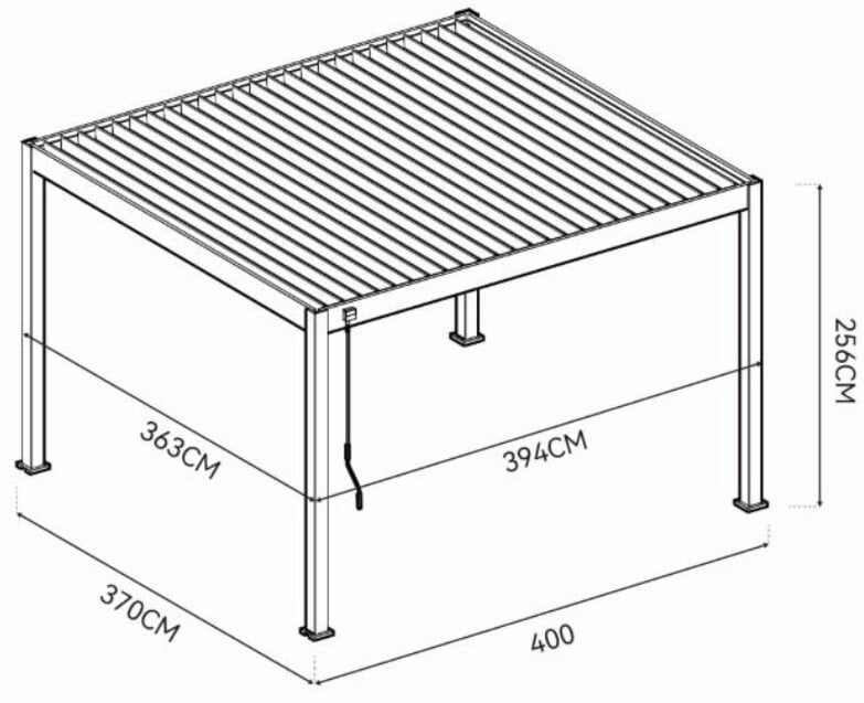 Pavėsinė Pergola DELUXE 3,6x4 Anthracite kaina ir informacija | Hamakai | pigu.lt