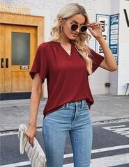 Женская летняя блузка Beluring, бордовая цена и информация | Женские блузки, рубашки | pigu.lt