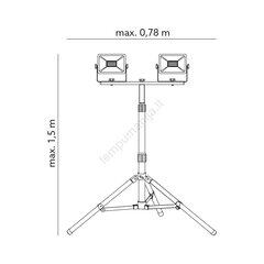 LED Prožektorius su stovu 2xLED/50W цена и информация | Фонарики, прожекторы | pigu.lt