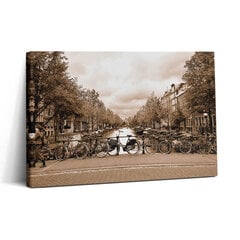 Reprodukcija Amsterdamo vaizdas su dviračiais цена и информация | Репродукции, картины | pigu.lt
