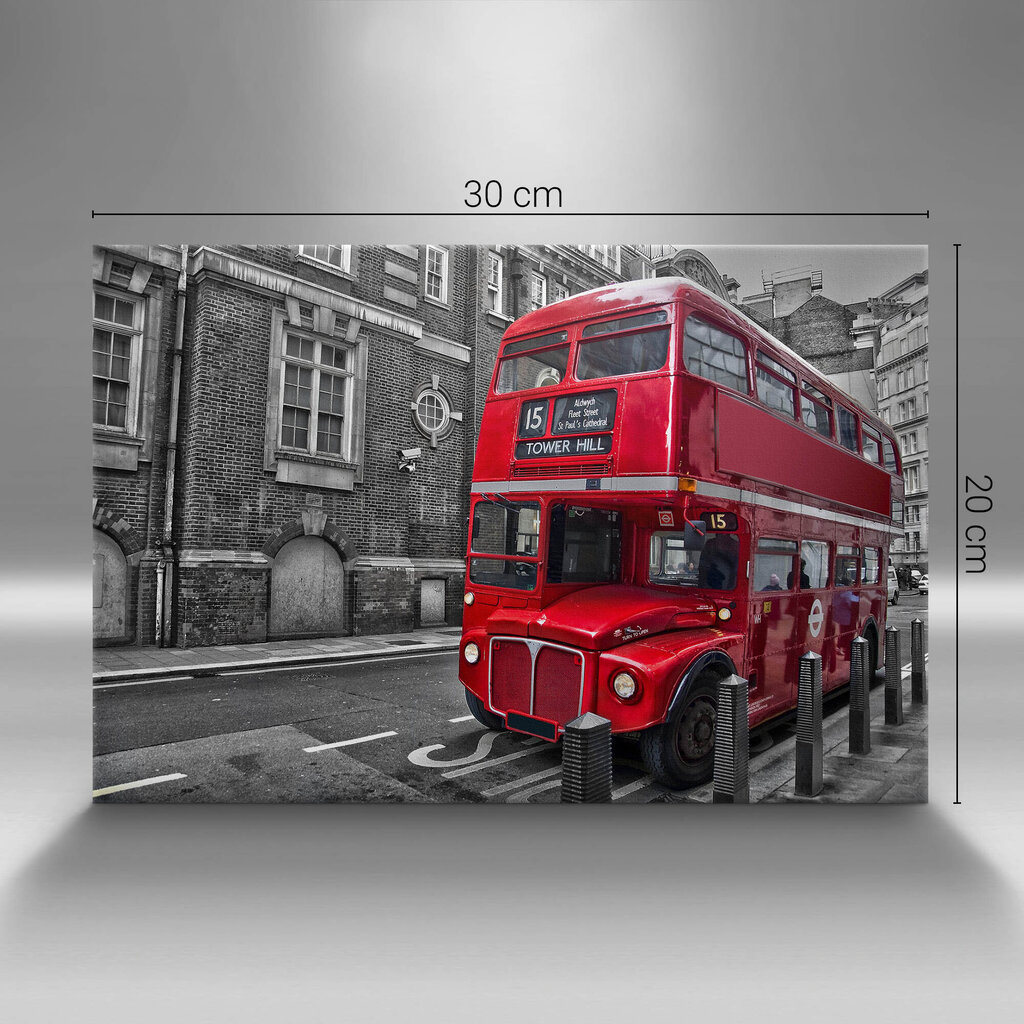 Reprodukcija Raudonas dviaukštis autobusas цена и информация | Reprodukcijos, paveikslai | pigu.lt