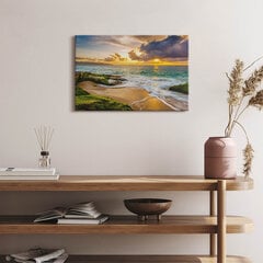 Reprodukcija Paplūdimio pakrantė saulėlydžio metu kaina ir informacija | Reprodukcijos, paveikslai | pigu.lt