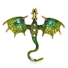 Брошь "Зелёный дракон" цена и информация | Брошь | pigu.lt