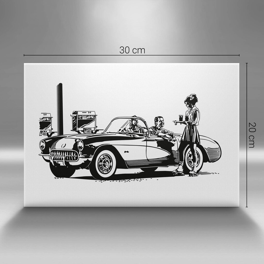 Reprodukcija Retro automobilio iliustracija kaina ir informacija | Reprodukcijos, paveikslai | pigu.lt