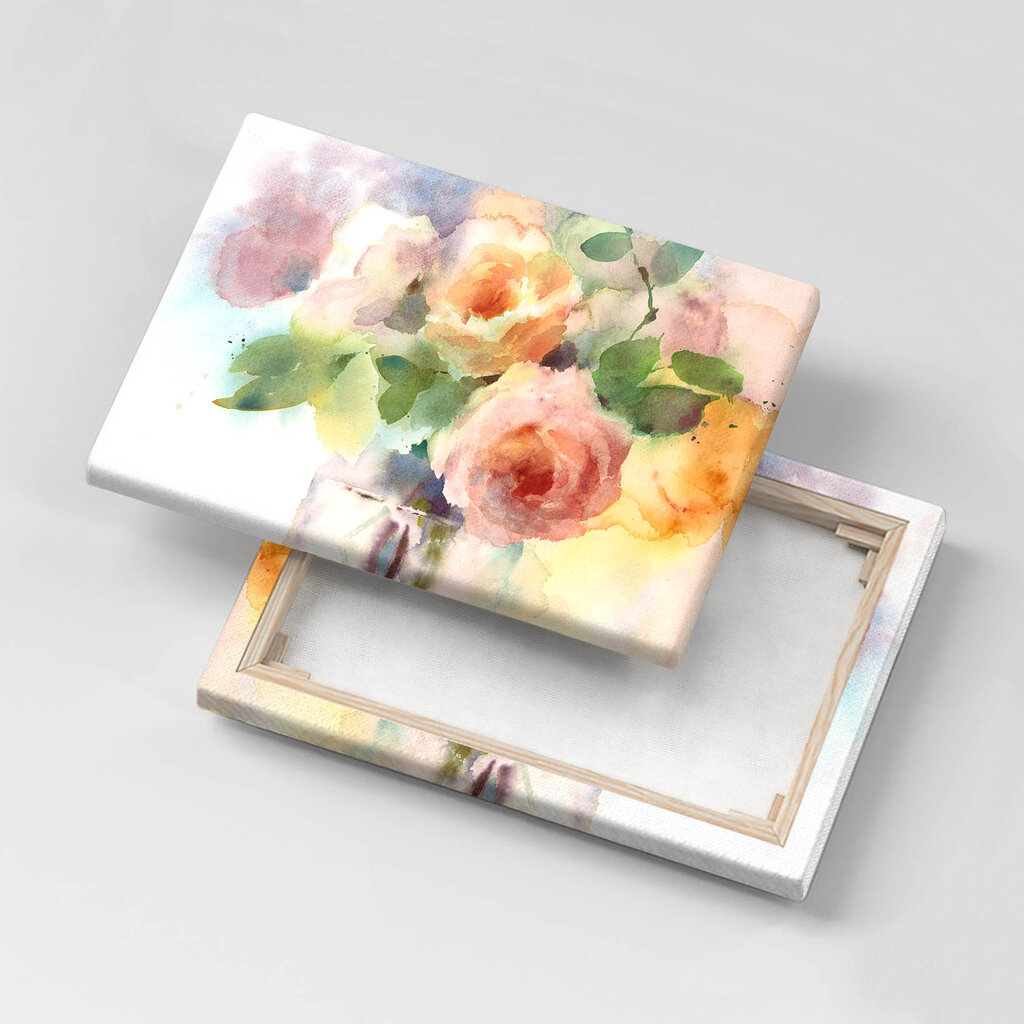Reprodukcija Akvarelinės rožės vazoje kaina ir informacija | Reprodukcijos, paveikslai | pigu.lt