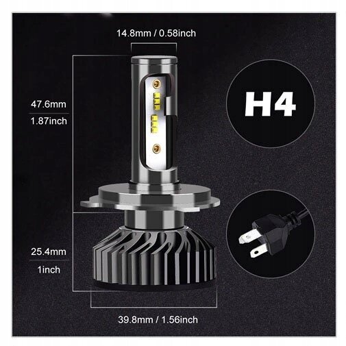 Mini lemputės LED H4 Cps1860, 2 vnt kaina ir informacija | Automobilių lemputės | pigu.lt