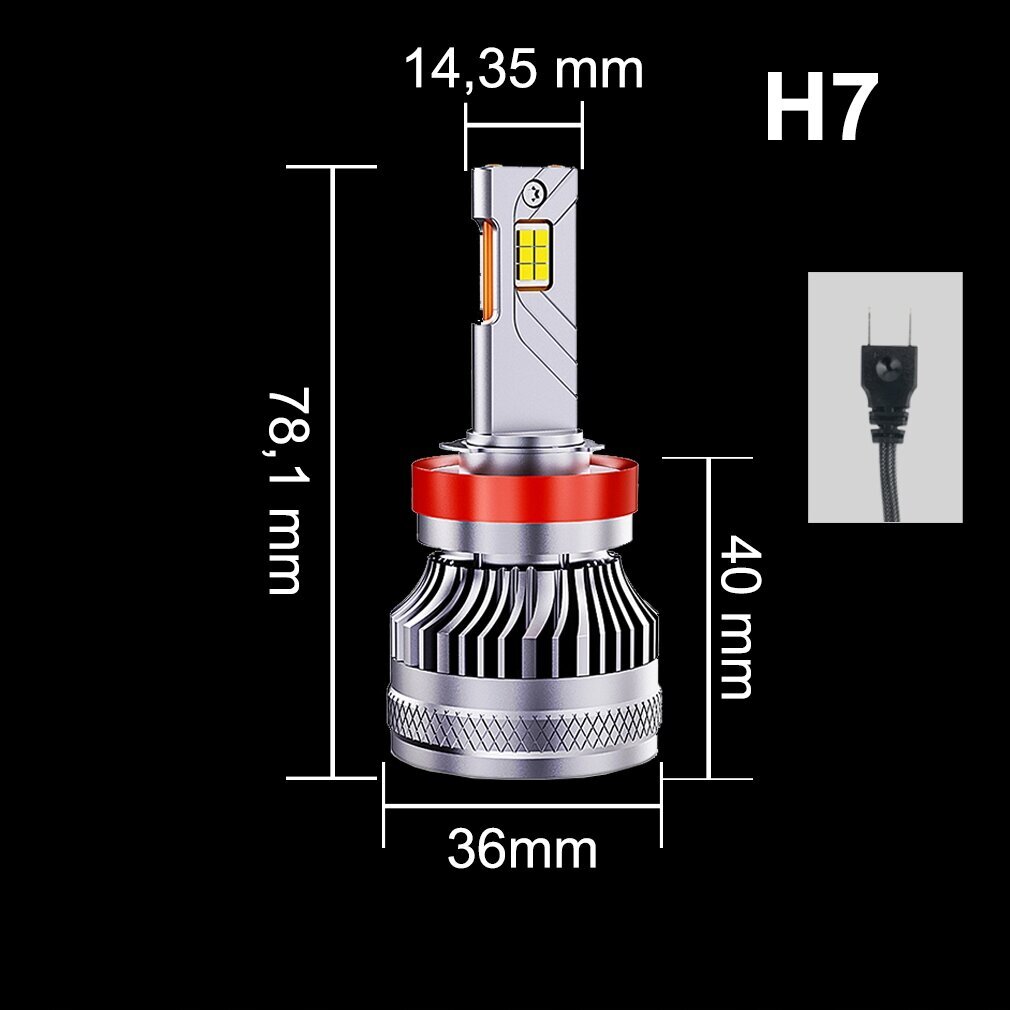 Lemputės LED H7 S12, 2 vnt цена и информация | Automobilių lemputės | pigu.lt