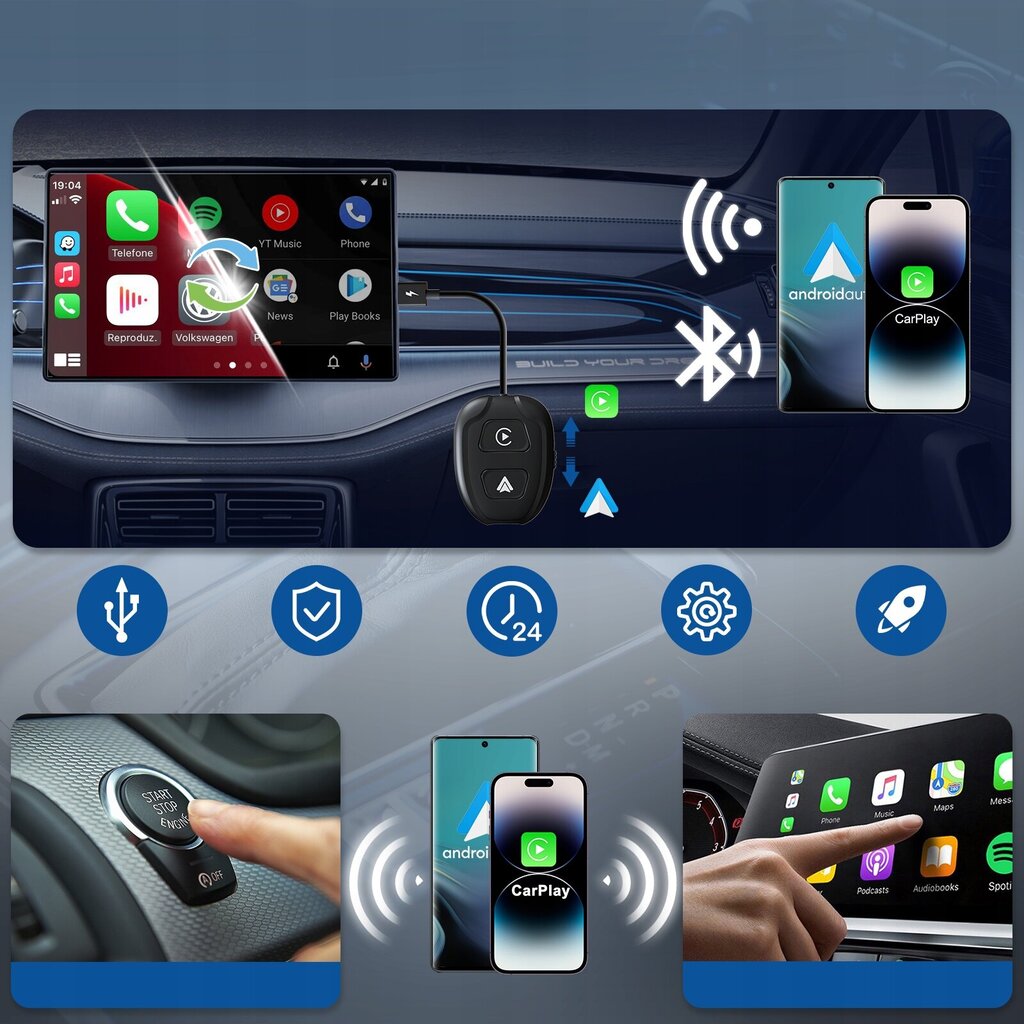 Belaidis adapteris Carplay Xstorm, 1 vnt. цена и информация | Automobilių 12V el. priedai | pigu.lt